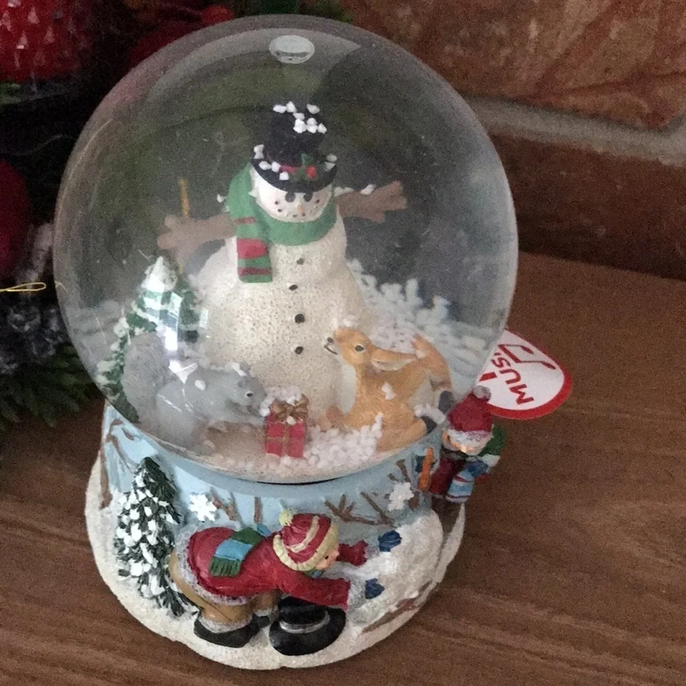 ❤️ Rare Vintage 1990 Christmas Musical Snowman Snow Globe